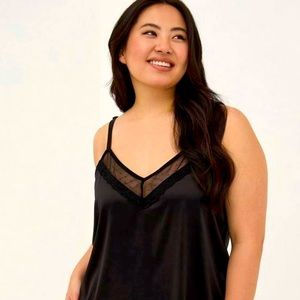 Torrid Size 2X Lace Trim Sleep Cami (Dream Satin Black)